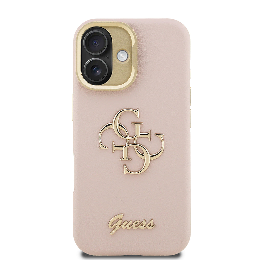 iPhone 16 Kılıf Guess Orjinal Lisanslı Grained Yazı Logolu Kamera Standlı Kılıf