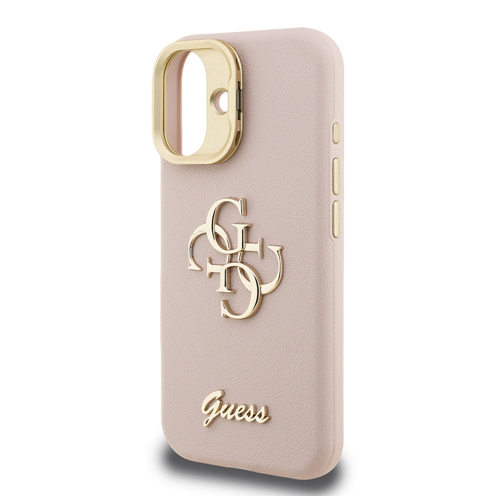 iPhone 16 Kılıf Guess Orjinal Lisanslı Grained Yazı Logolu Kamera Standlı Kılıf