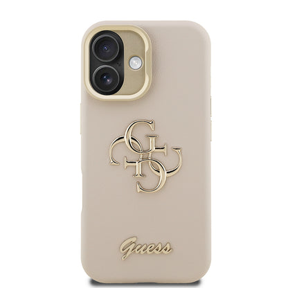 iPhone 16 Kılıf Guess Orjinal Lisanslı Grained Yazı Logolu Kamera Standlı Kılıf