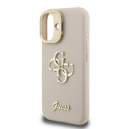 iPhone 16 Kılıf Guess Orjinal Lisanslı Grained Yazı Logolu Kamera Standlı Kılıf