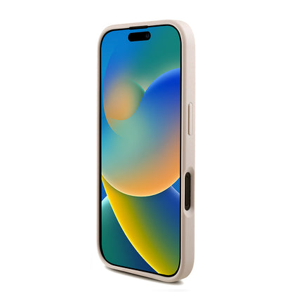 iPhone 16 Kılıf Guess Orjinal Lisanslı M-safe Şarj Özellikli PU Deri Bilek Askı İpli Yazı Logolu Kılıf