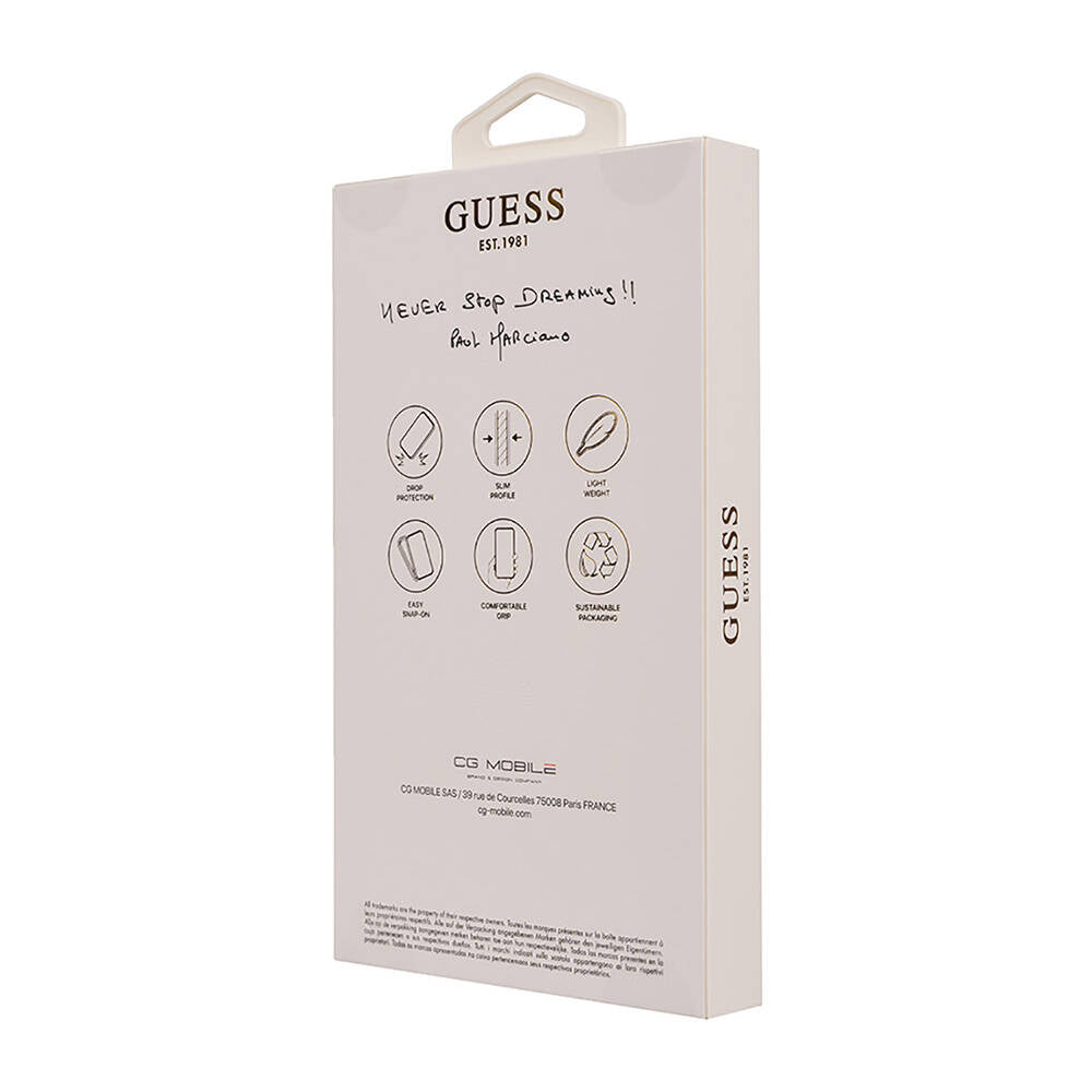 iPhone 16 Kılıf Guess Orjinal Lisanslı M-safe Şarj Özellikli 4G Desenli Yazı Logolu Peony Kılıf