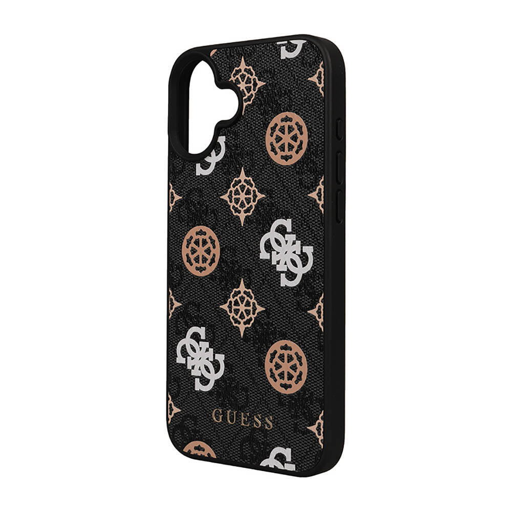 iPhone 16 Kılıf Guess Orjinal Lisanslı M-safe Şarj Özellikli 4G Desenli Yazı Logolu Peony Kılıf