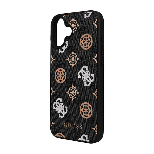 iPhone 16 Kılıf Guess Orjinal Lisanslı M-safe Şarj Özellikli 4G Desenli Yazı Logolu Peony Kılıf