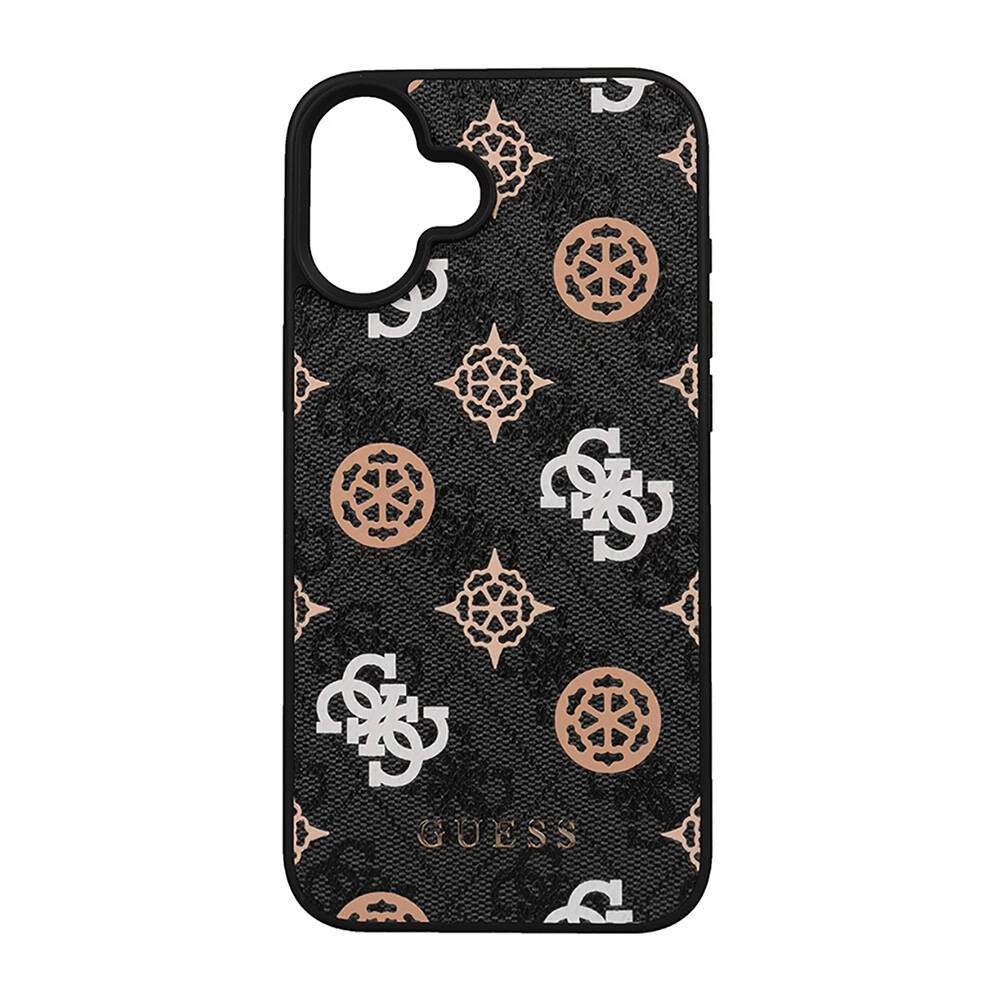 iPhone 16 Kılıf Guess Orjinal Lisanslı M-safe Şarj Özellikli 4G Desenli Yazı Logolu Peony Kılıf