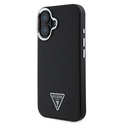 iPhone 16 Kılıf Guess Orjinal Lisanslı M-safe Şarj Özellikli Grained Triangle Kılıf
