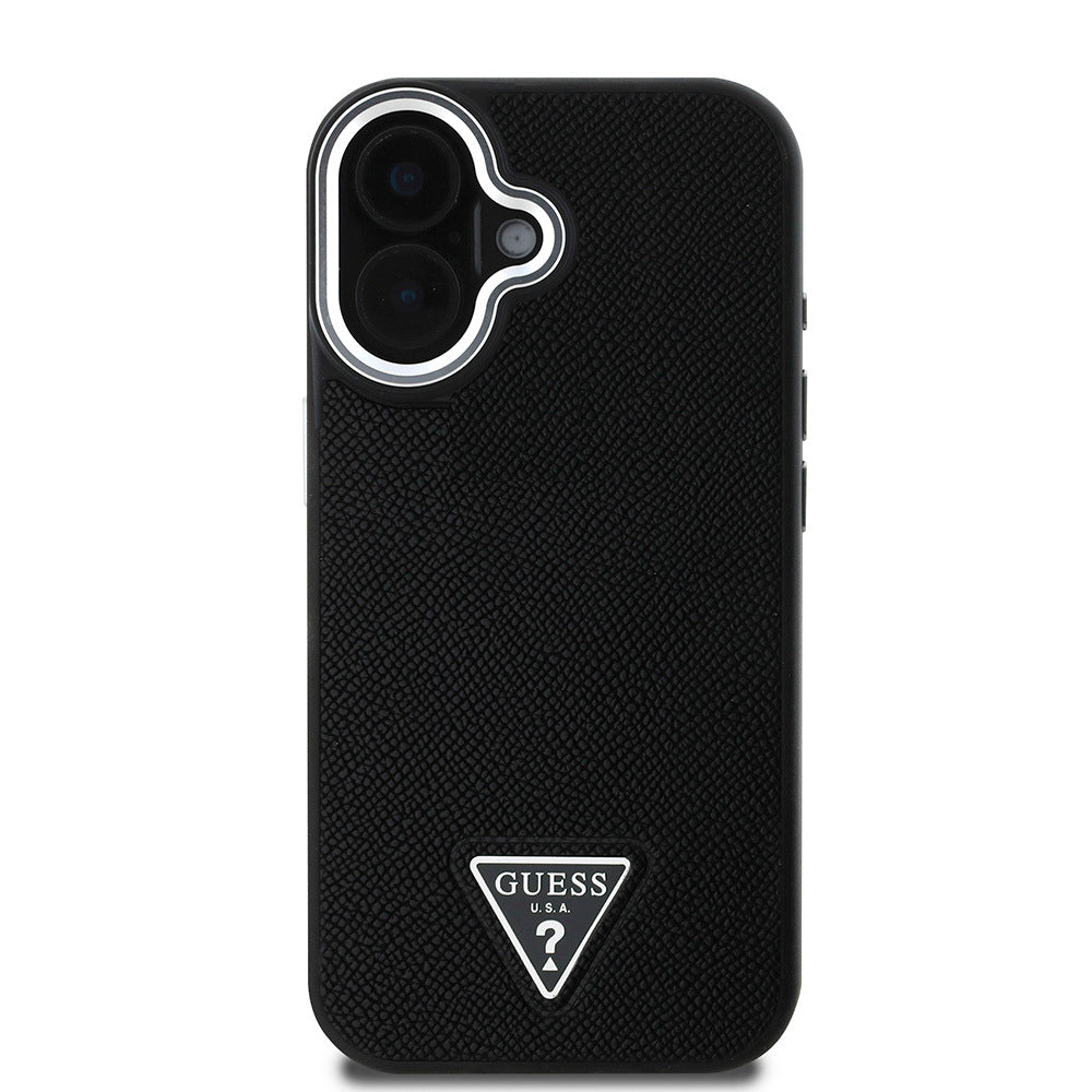 iPhone 16 Kılıf Guess Orjinal Lisanslı M-safe Şarj Özellikli Grained Triangle Kılıf