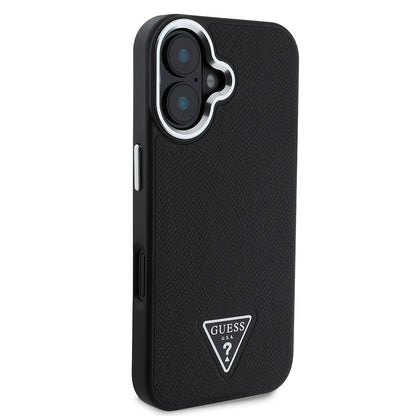 iPhone 16 Kılıf Guess Orjinal Lisanslı M-safe Şarj Özellikli Grained Triangle Kılıf