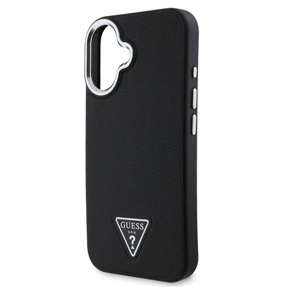 iPhone 16 Kılıf Guess Orjinal Lisanslı M-safe Şarj Özellikli Grained Triangle Kılıf