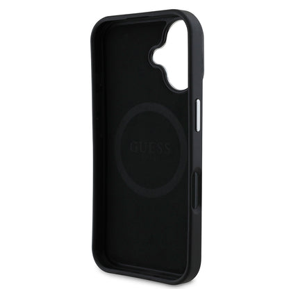 iPhone 16 Kılıf Guess Orjinal Lisanslı M-safe Şarj Özellikli Grained Triangle Kılıf