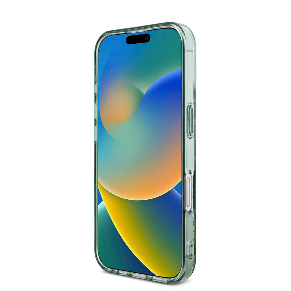 iPhone 16 Kılıf Guess Orjinal Lisanslı M-safe Şarj Özellikli IML Baskılı Çiçek İnci Bileklikli Kılıf