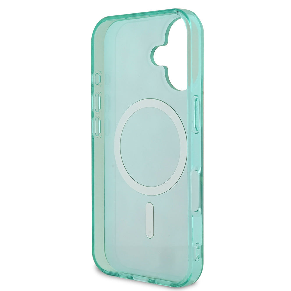 iPhone 16 Kılıf Guess Orjinal Lisanslı M-safe Şarj Özellikli IML Baskılı Jungle Ring Kılıf