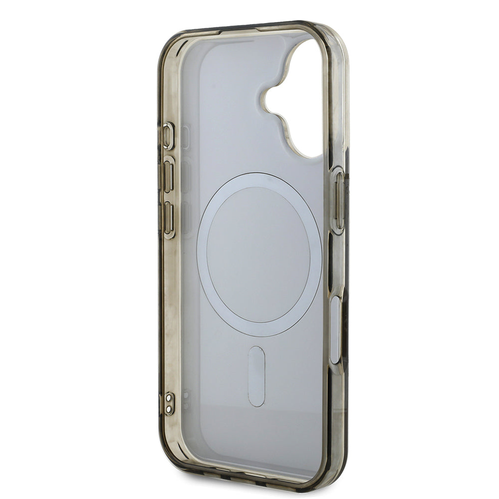 iPhone 16 Kılıf Guess Orjinal Lisanslı M-safe Şarj Özellikli IML Baskılı Klasik Logolu 4G Desenli Kılıf