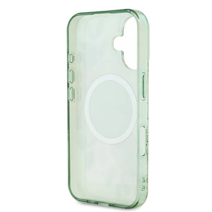 iPhone 16 Kılıf Guess Orjinal Lisanslı M-safe Şarj Özellikli IML Baskılı Yazı Logolu Flower Tonal Circle Kılıf
