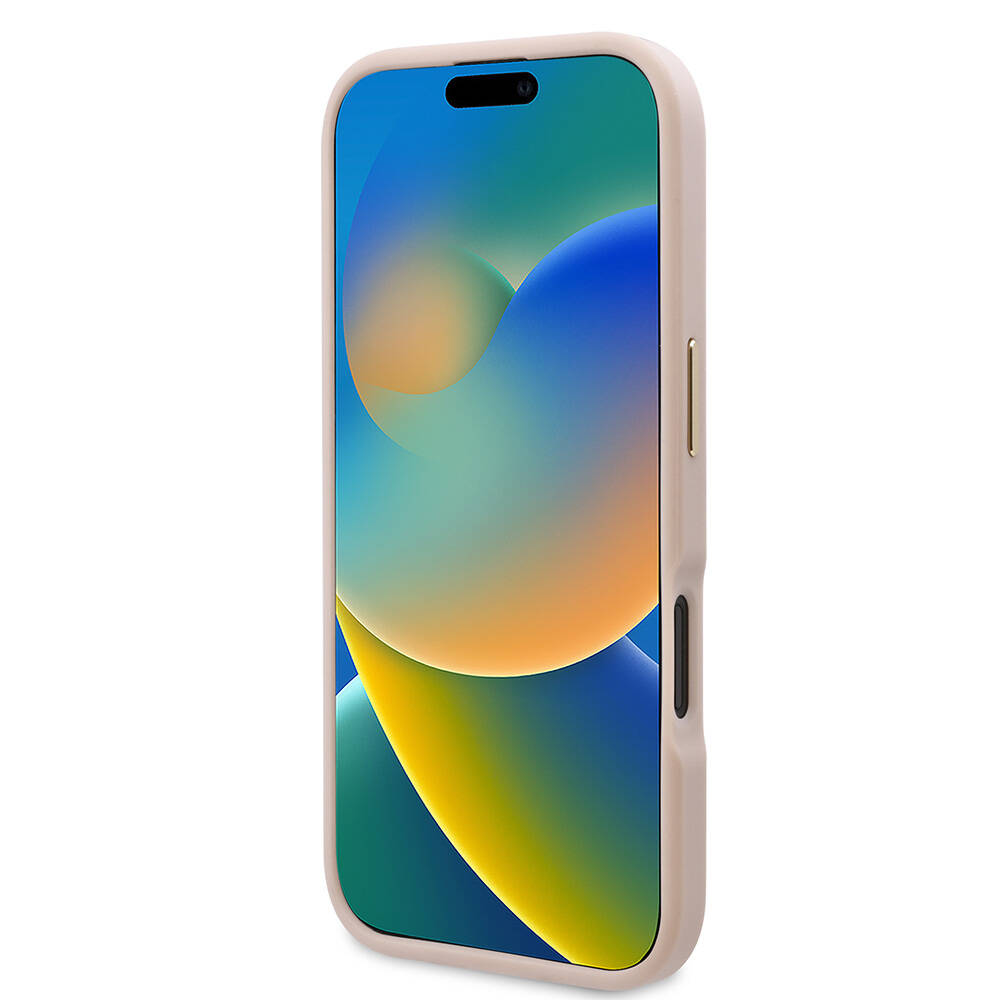 iPhone 16 Kılıf Guess Orjinal Lisanslı M-safe Şarj Özellikli PU 4G Desenli Metal Plaka Klasik Logolu Kılıf