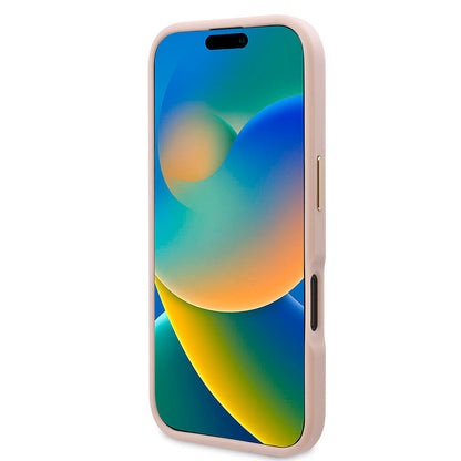 iPhone 16 Kılıf Guess Orjinal Lisanslı M-safe Şarj Özellikli PU 4G Desenli Metal Plaka Klasik Logolu Kılıf