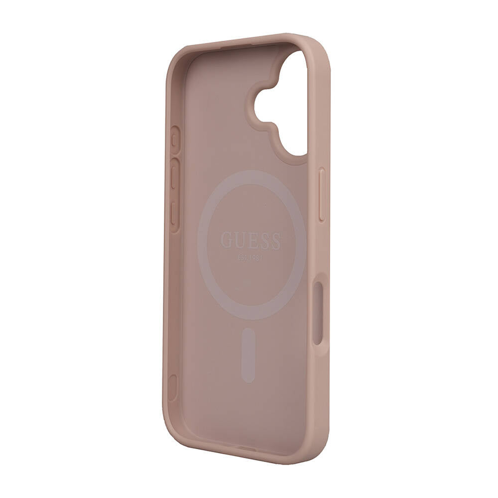Apple iPhone 16 Kılıf Guess Orjinal Lisanslı Magsafe Şarj Özellikli Small 4G Classic Kapak Kahverengi