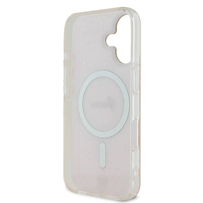 iPhone 16 Kılıf Guess Orjinal Lisanslı M-safe Şarj Özellikli Yazı Logolu 4G Desenli Kılıf