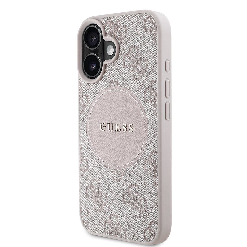 iPhone 16 Kılıf Guess Orjinal Lisanslı M-safe Şarj Özellikli Yazı Logolu Circle Classic Kılıf
