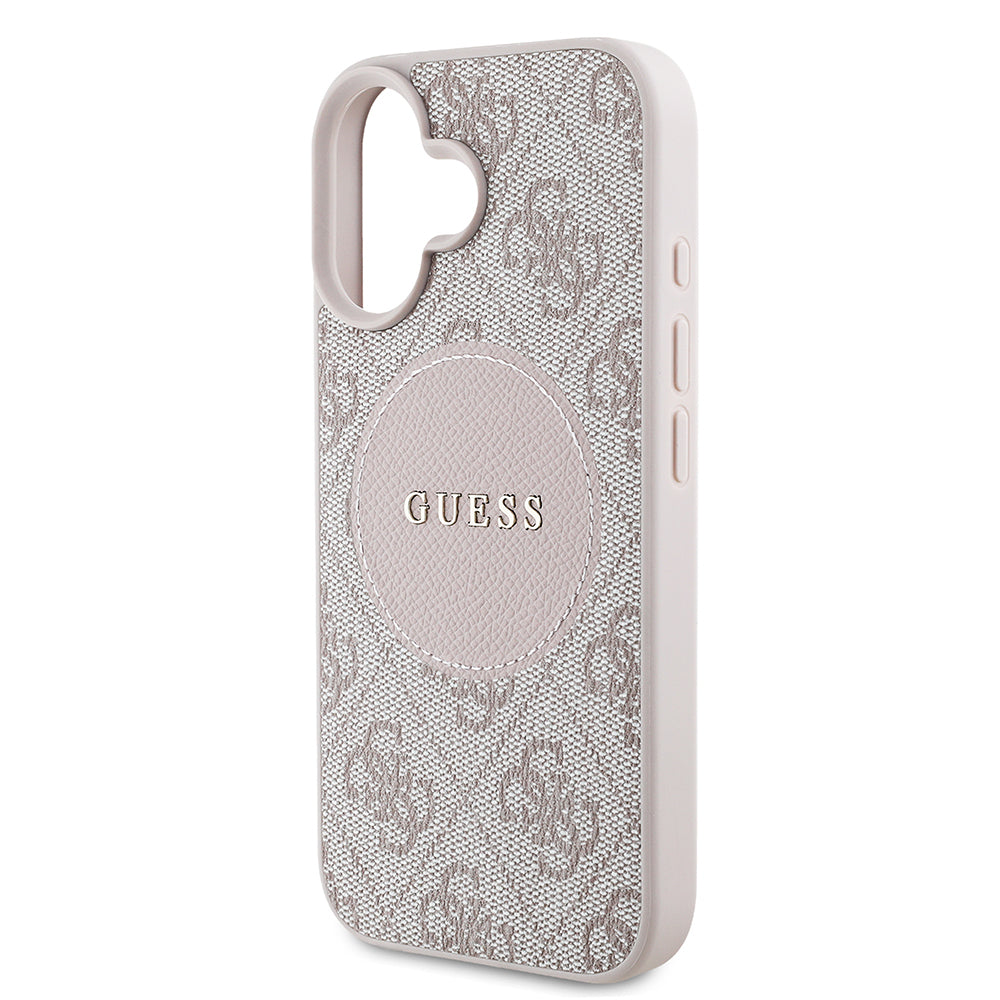 iPhone 16 Kılıf Guess Orjinal Lisanslı M-safe Şarj Özellikli Yazı Logolu Circle Classic Kılıf