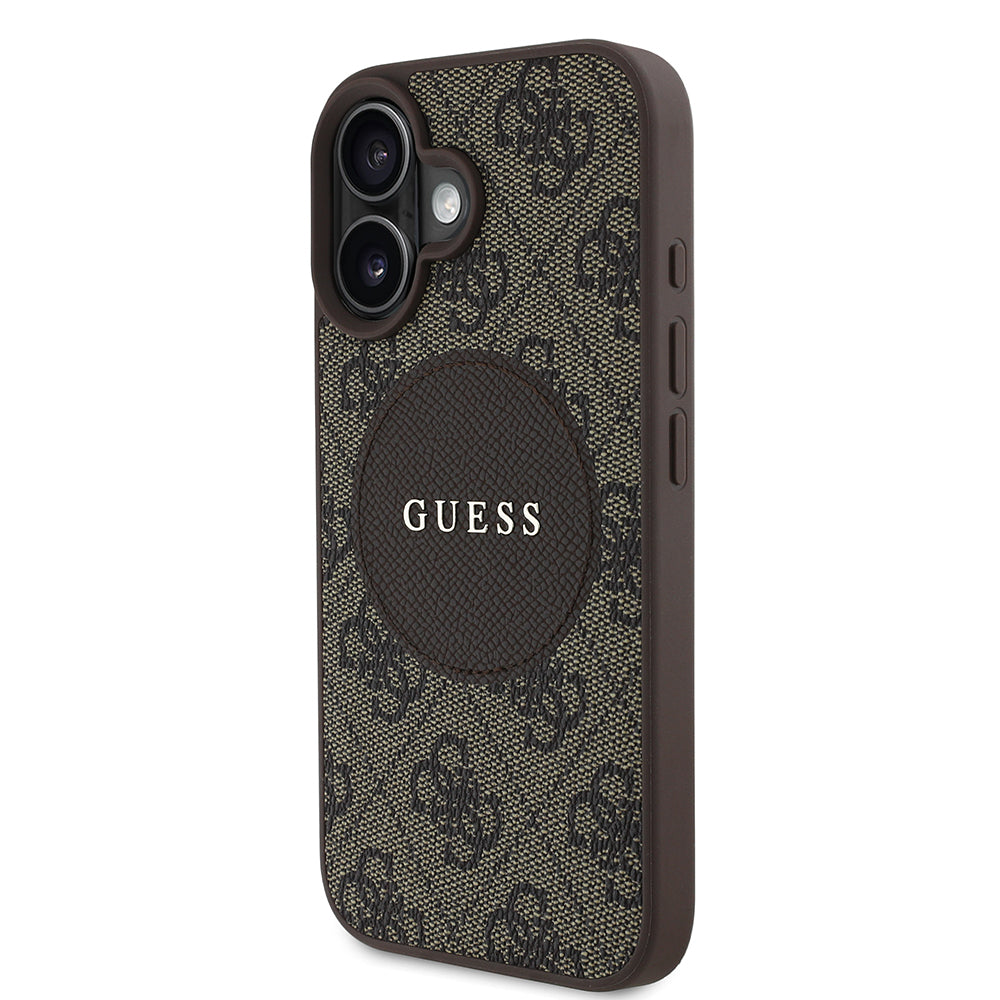 iPhone 16 Kılıf Guess Orjinal Lisanslı M-safe Şarj Özellikli Yazı Logolu Circle Classic Kılıf