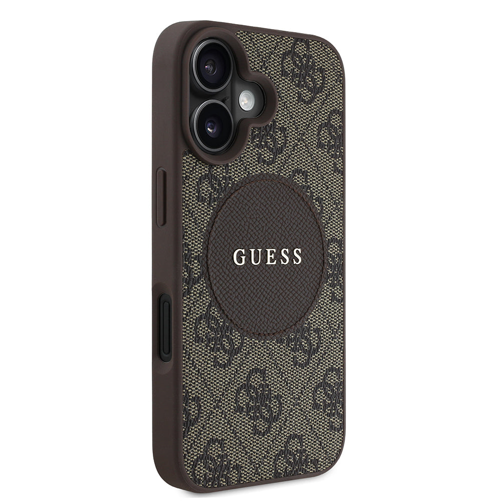iPhone 16 Kılıf Guess Orjinal Lisanslı M-safe Şarj Özellikli Yazı Logolu Circle Classic Kılıf