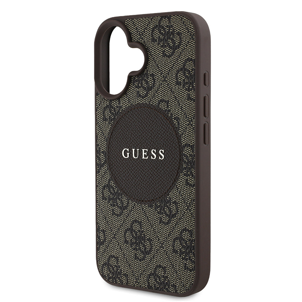 iPhone 16 Kılıf Guess Orjinal Lisanslı M-safe Şarj Özellikli Yazı Logolu Circle Classic Kılıf