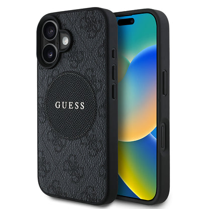 iPhone 16 Kılıf Guess Orjinal Lisanslı M-safe Şarj Özellikli Yazı Logolu Circle Classic Kılıf