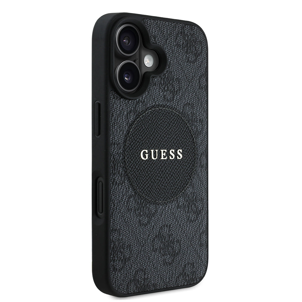 iPhone 16 Kılıf Guess Orjinal Lisanslı M-safe Şarj Özellikli Yazı Logolu Circle Classic Kılıf