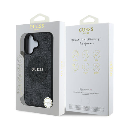iPhone 16 Kılıf Guess Orjinal Lisanslı M-safe Şarj Özellikli Yazı Logolu Circle Classic Kılıf