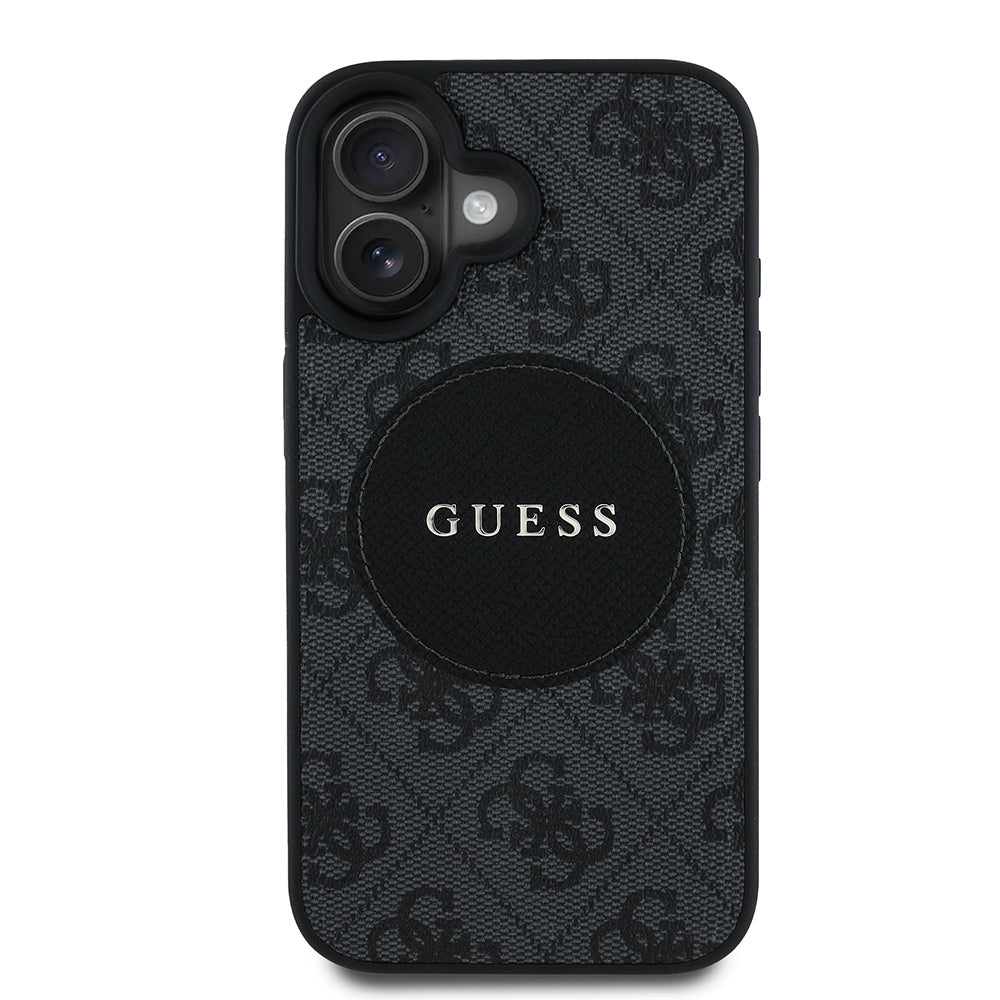 iPhone 16 Kılıf Guess Orjinal Lisanslı M-safe Şarj Özellikli Yazı Logolu Circle Classic Kılıf