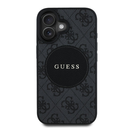 iPhone 16 Kılıf Guess Orjinal Lisanslı M-safe Şarj Özellikli Yazı Logolu Circle Classic Kılıf