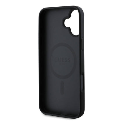 iPhone 16 Kılıf Guess Orjinal Lisanslı M-safe Şarj Özellikli Yazı Logolu Grained Kılıf