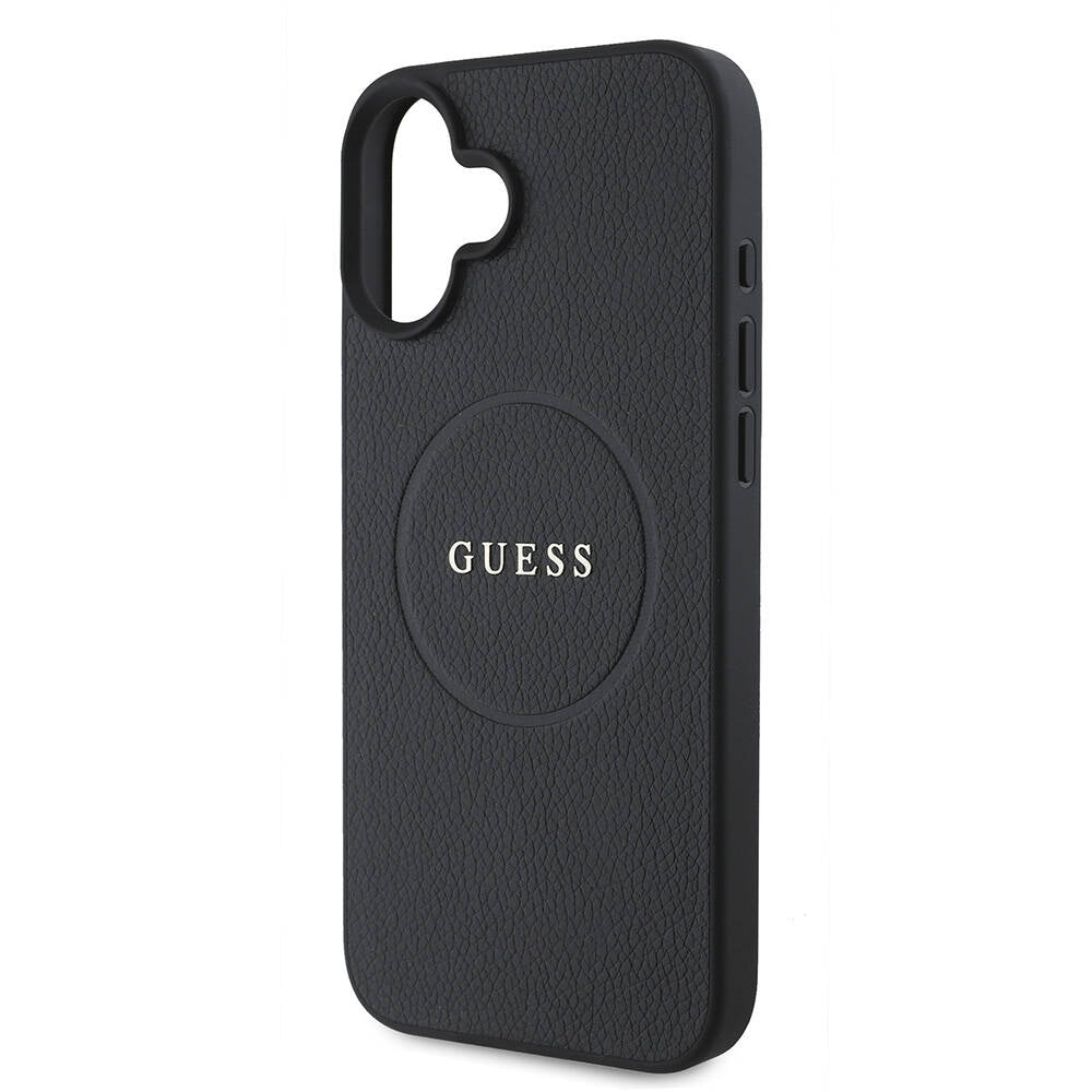 iPhone 16 Kılıf Guess Orjinal Lisanslı M-safe Şarj Özellikli Yazı Logolu Grained Kılıf