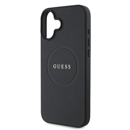 iPhone 16 Kılıf Guess Orjinal Lisanslı M-safe Şarj Özellikli Yazı Logolu Grained Kılıf