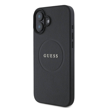iPhone 16 Kılıf Guess Orjinal Lisanslı M-safe Şarj Özellikli Yazı Logolu Grained Kılıf