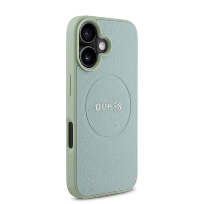 iPhone 16 Kılıf Guess Orjinal Lisanslı M-safe Şarj Özellikli Yazı Logolu Grained Kılıf
