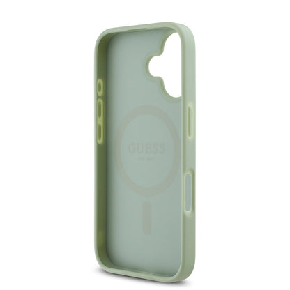 iPhone 16 Kılıf Guess Orjinal Lisanslı M-safe Şarj Özellikli Yazı Logolu Grained Kılıf