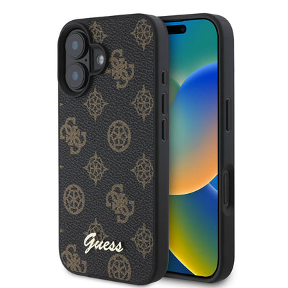 iPhone 16 Kılıf Guess Orjinal Lisanslı M-safe Şarj Özellikli Yazı Logolu Peony Kılıf