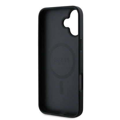 iPhone 16 Kılıf Guess Orjinal Lisanslı M-safe Şarj Özellikli Yazı Logolu Saffiano Classic Kılıf