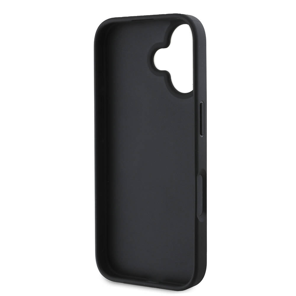 Apple iPhone 16 Kılıf Guess Orjinal Lisanslı PU Deri 4G Desenli Metal Büyük 4G ve Yazı Logolu Kapak Pembe
