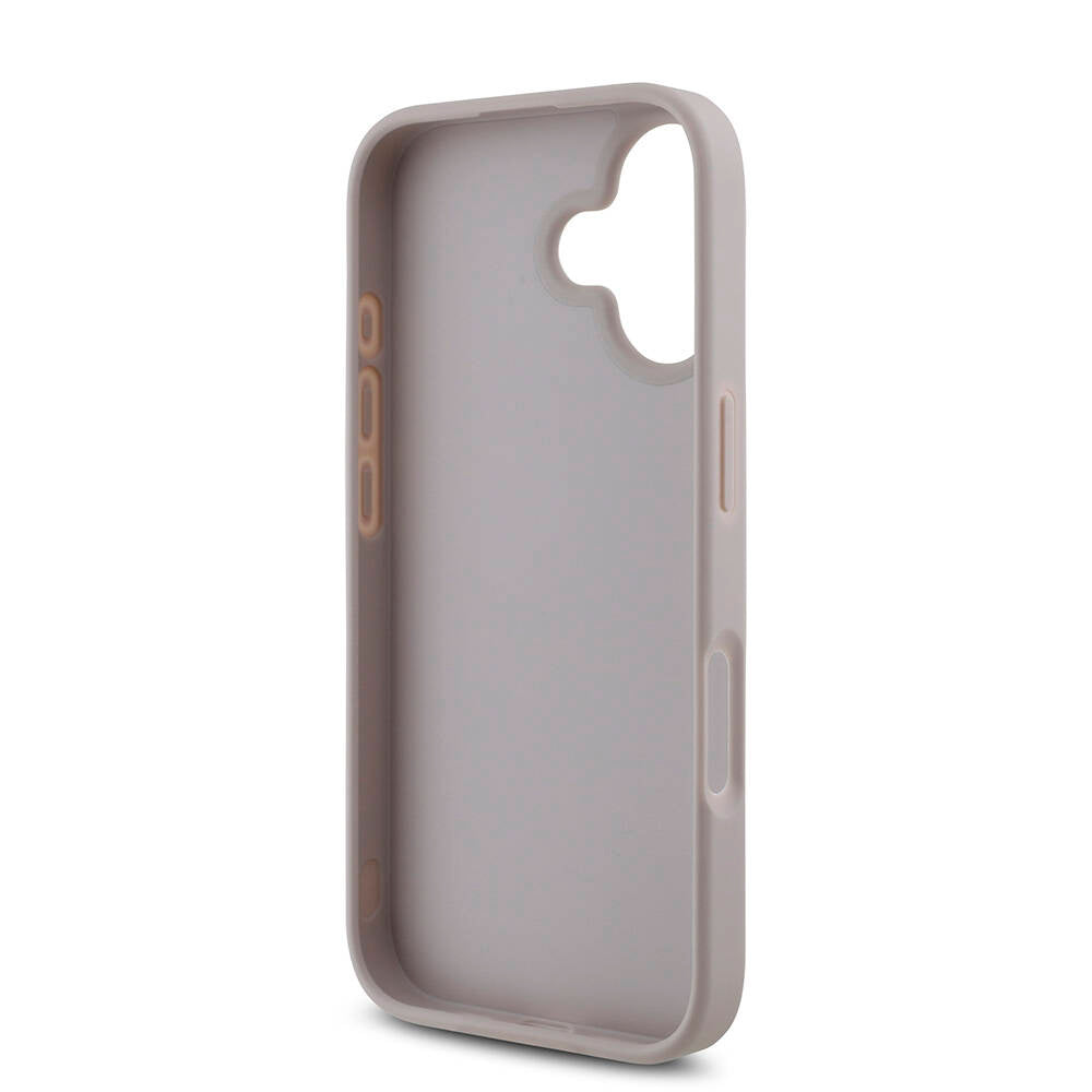 iPhone 16 Kılıf Guess Orjinal Lisanslı PU Deri 4G Desenli Metal Büyük 4G ve Yazı Logolu Kılıf