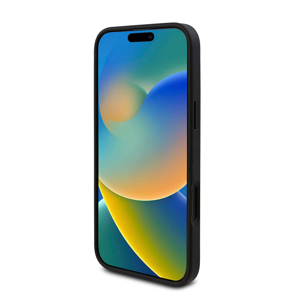 iPhone 16 Kılıf Guess Orjinal Lisanslı PU Deri 4G Desenli Üçgen Logolu Kılıf