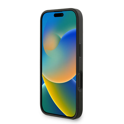 iPhone 16 Kılıf Guess Orjinal Lisanslı PU Deri Bilek Askı İpli Metal Büyük 4G ve Yazı Logolu Kılıf
