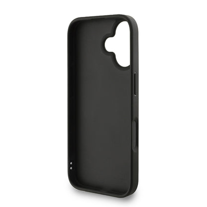 iPhone 16 Kılıf Guess Orjinal Lisanslı PU Deri Bilek Askı İpli Metal Büyük 4G ve Yazı Logolu Kılıf