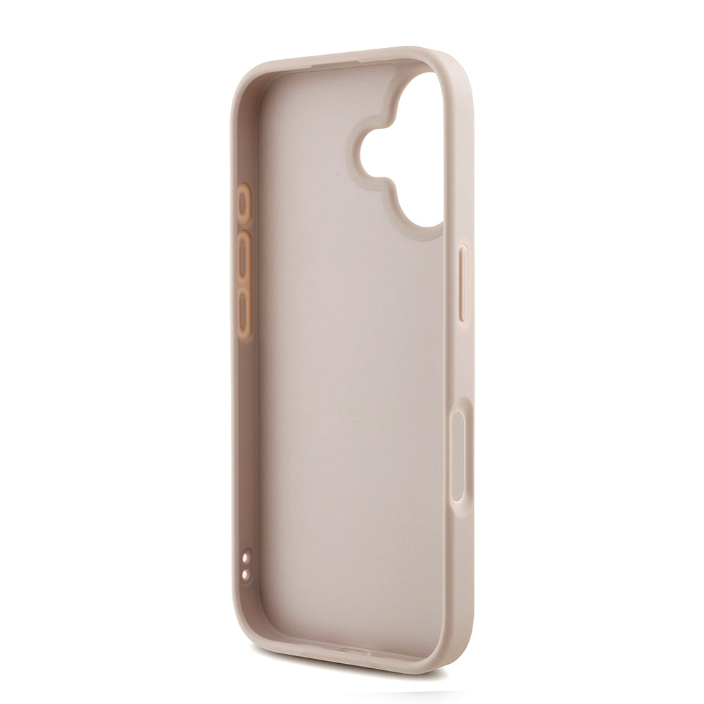 iPhone 16 Kılıf Guess Orjinal Lisanslı PU Deri Bilek Askı İpli Metal Büyük 4G ve Yazı Logolu Kılıf