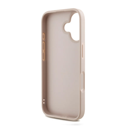 iPhone 16 Kılıf Guess Orjinal Lisanslı PU Deri Bilek Askı İpli Metal Büyük 4G ve Yazı Logolu Kılıf