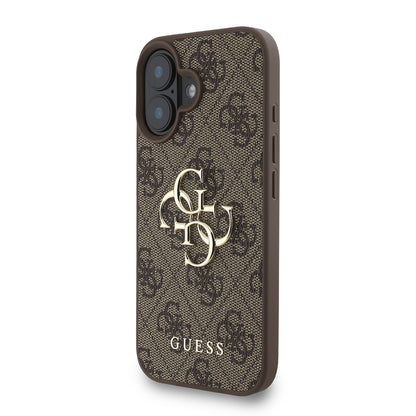 iPhone 16 Kılıf Guess Orjinal Lisanslı PU Deri Bilek Askı İpli Metal Büyük 4G ve Yazı Logolu Kılıf