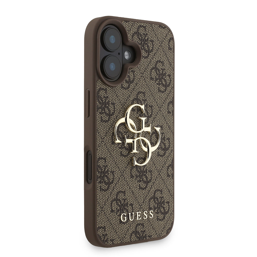 iPhone 16 Kılıf Guess Orjinal Lisanslı PU Deri Bilek Askı İpli Metal Büyük 4G ve Yazı Logolu Kılıf