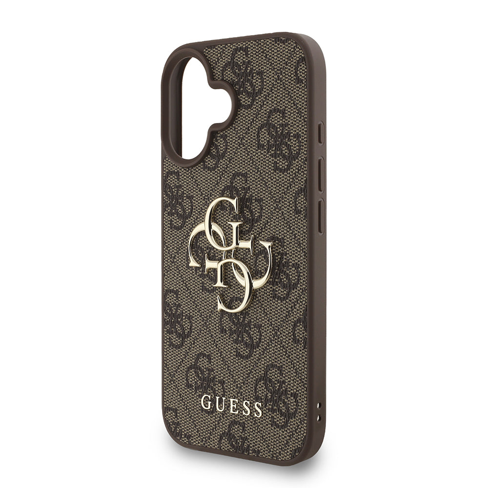 iPhone 16 Kılıf Guess Orjinal Lisanslı PU Deri Bilek Askı İpli Metal Büyük 4G ve Yazı Logolu Kılıf